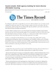 pressherald.com Guest column Bath agency looking for more diverse affordable housing 4.2.2021 Page 1